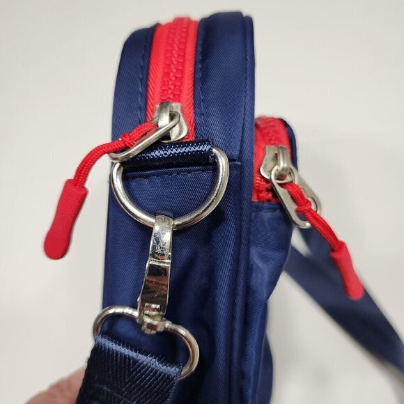 Nautica belt bag or crossbody Navy multi colored letters red zipper - Picture 11 of 11